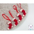 Mini Red and White Felt Stockings