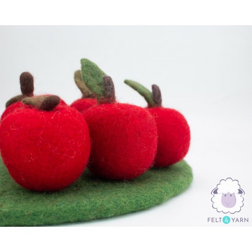 Felt Fruit Set [Red Apples] for Decoration - Felt & Yarn