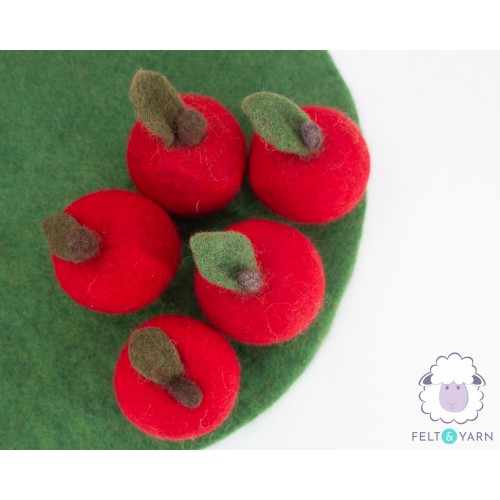 Wool Felt Red Apple