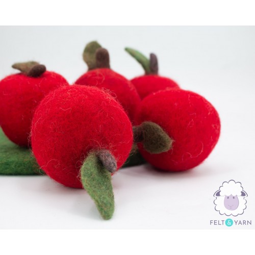 Wool Felt Red Apple
