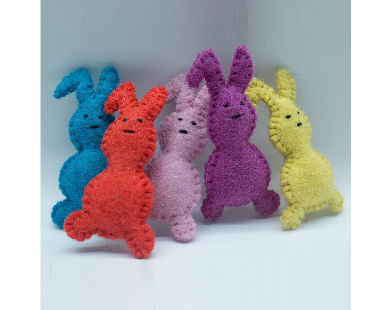 Felt Stitched Easter Bunny for Decoration - Felt & Yarn