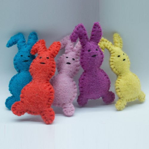 Felt Stitched Easter Bunny for Decoration - Felt & Yarn