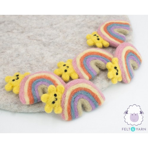 7x6cm Sunshine Felt Rainbow