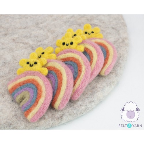 7x6cm Sunshine Felt Rainbow
