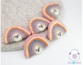 7x6cm Sleepy Face Felt Rainbow