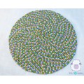 Cool Tone Green Blue Felt Ball Rug