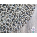 Brown and Grey Round Felt Ball Rug