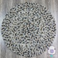 Brown and Grey Round Felt Ball Rug