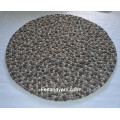 Brown and Grey Round Felt Ball Rug