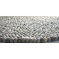 Brown and Grey Round Felt Ball Rug