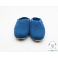Blue Handmade Wool Felted Slippers
