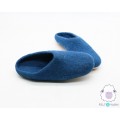 Blue Handmade Wool Felted Slippers