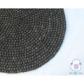 Black Felt Ball Rug