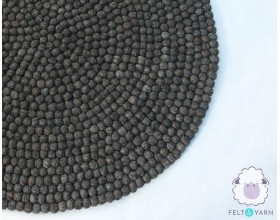 Black Felt Ball Rug