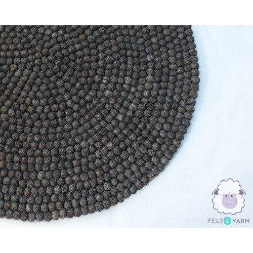 Black Felt Ball Rug