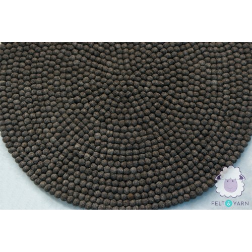 Black Felt Ball Rug