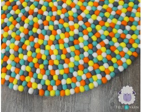 Bright Color Felt Ball Rug