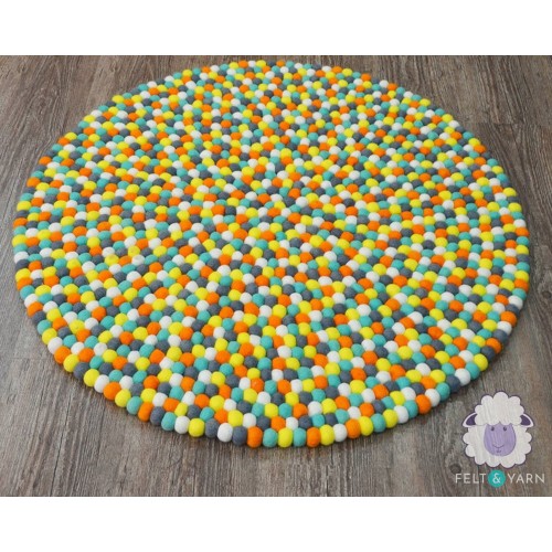 Bright Color Felt Ball Rug