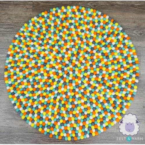 Bright Color Felt Ball Rug