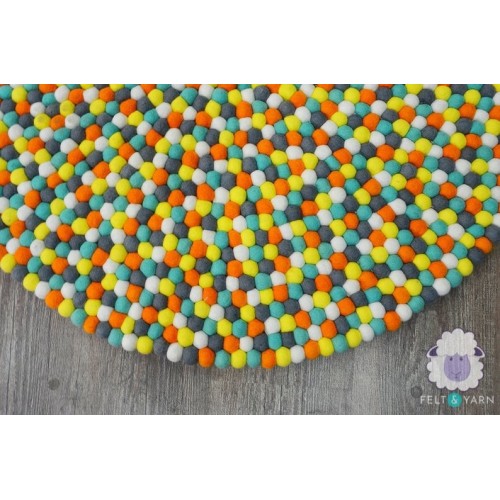 Bright Color Felt Ball Rug