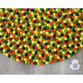 Vibrant Color Felt Ball Rug