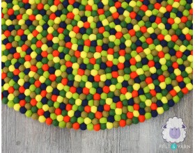 Vibrant Color Felt Ball Rug