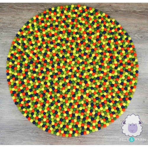 Vibrant Color Felt Ball Rug