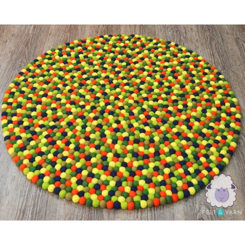 Vibrant Color Felt Ball Rug