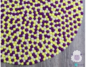 Three Color Felt Ball Rug