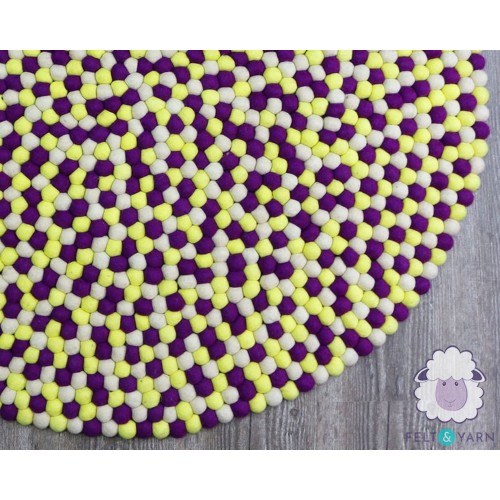 Three Color Felt Ball Rug