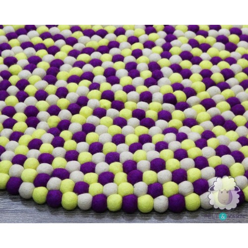 Three Color Felt Ball Rug