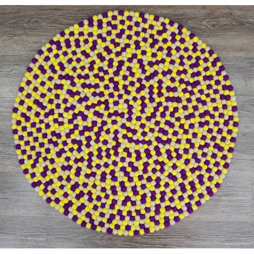 Three Color Felt Ball Rug