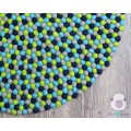 Blue Green Combo Felt Ball Rug