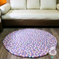 Cotton Candy Round Felt Ball Rug
