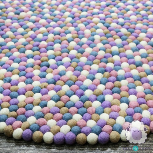 Cotton Candy Round Felt Ball Rug