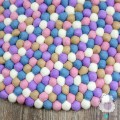 Cotton Candy Round Felt Ball Rug