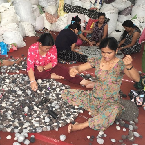 Cotton Candy Round Felt Ball Rug