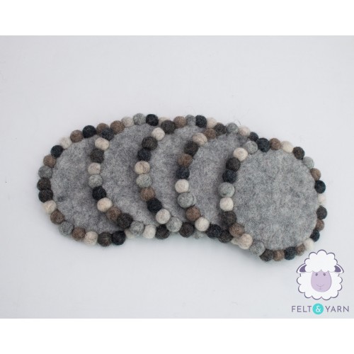 10cm Round Wool Felt Sheet Coaster Collection