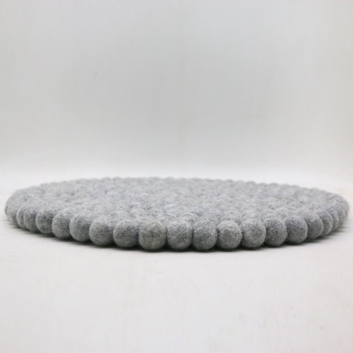 Black Pink Grey Felt Ball Rug