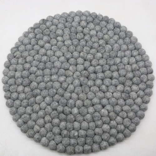 Black Pink Grey Felt Ball Rug