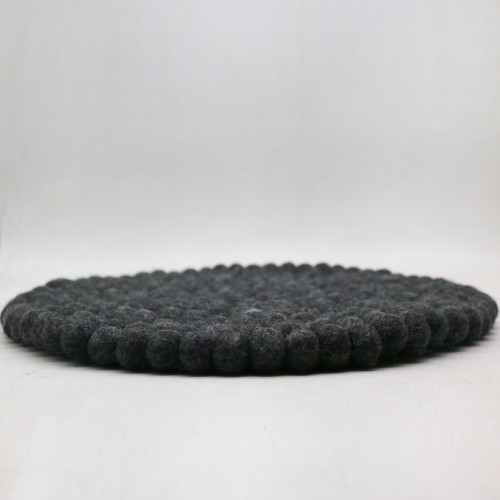 Black Pink Grey Felt Ball Rug