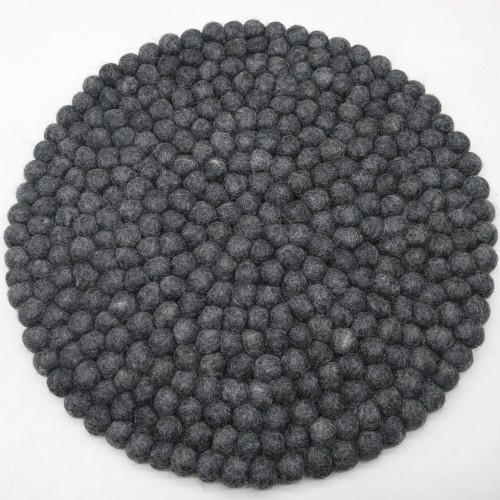 Black Pink Grey Felt Ball Rug