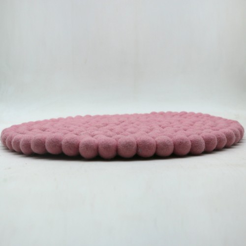 Black Pink Grey Felt Ball Rug