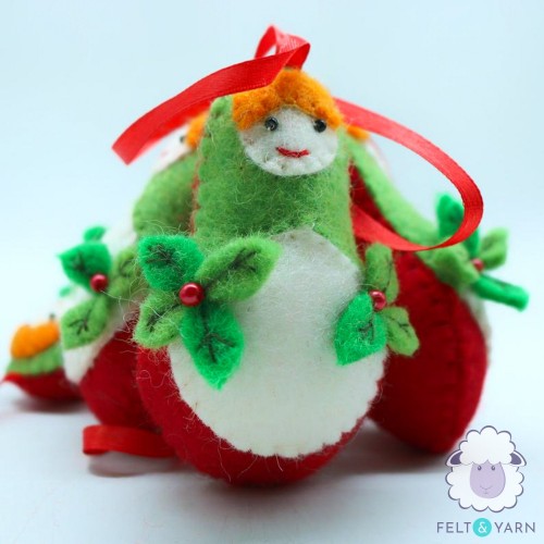 Handmade Felted Babushka Doll Ornament