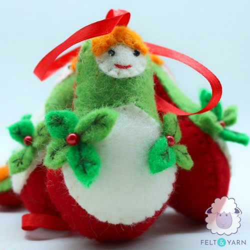 Handmade Felted Babushka Doll Ornament