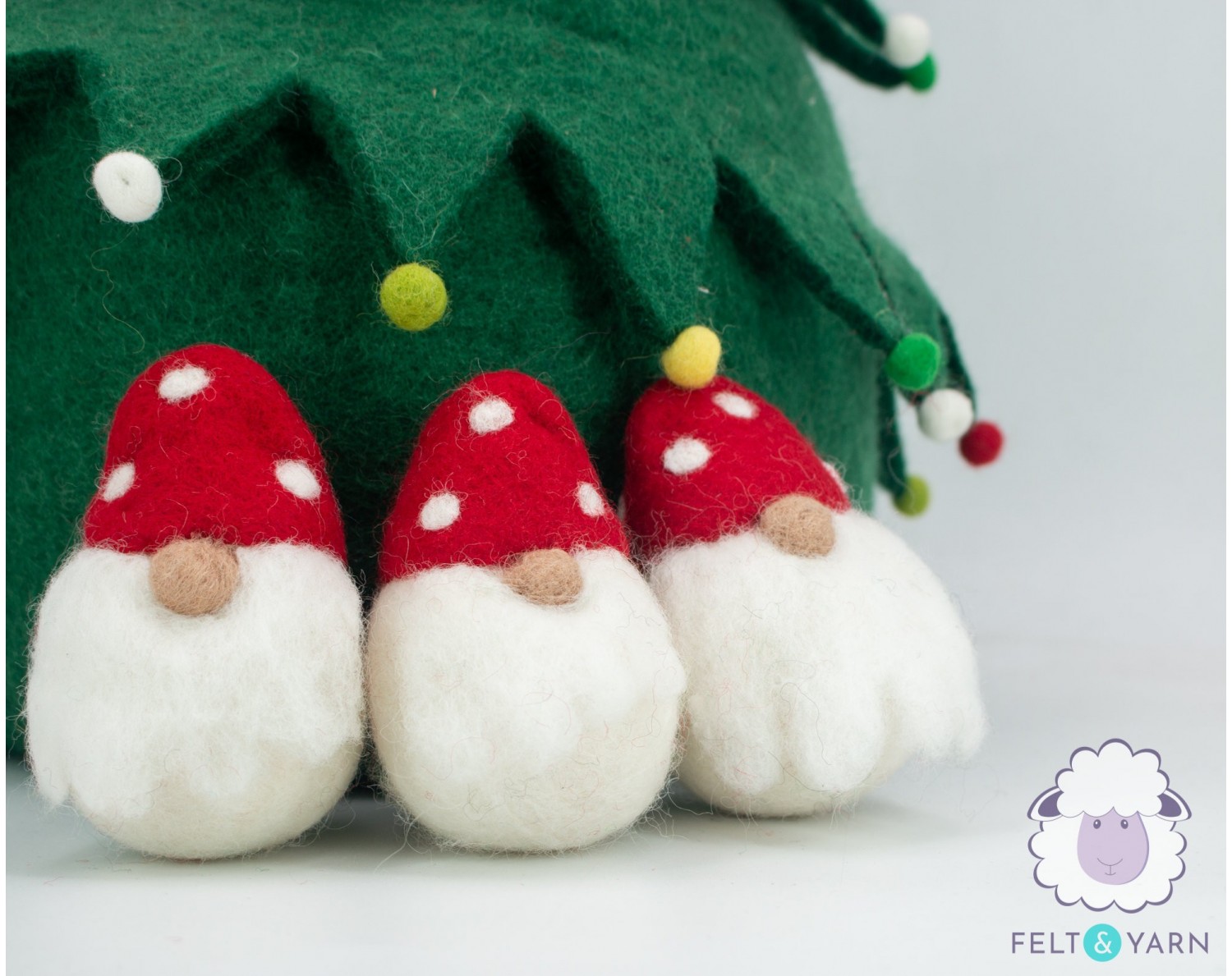 Needle Felted Gnomes for Christmas Celebration - Felt & Yarn