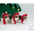 8x7cm Red Scarfed Felt Puppy