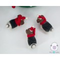 8x7cm Red Scarfed Felt Puppy