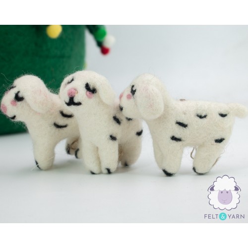 Wool Felt Dalmatian Dog Ornament