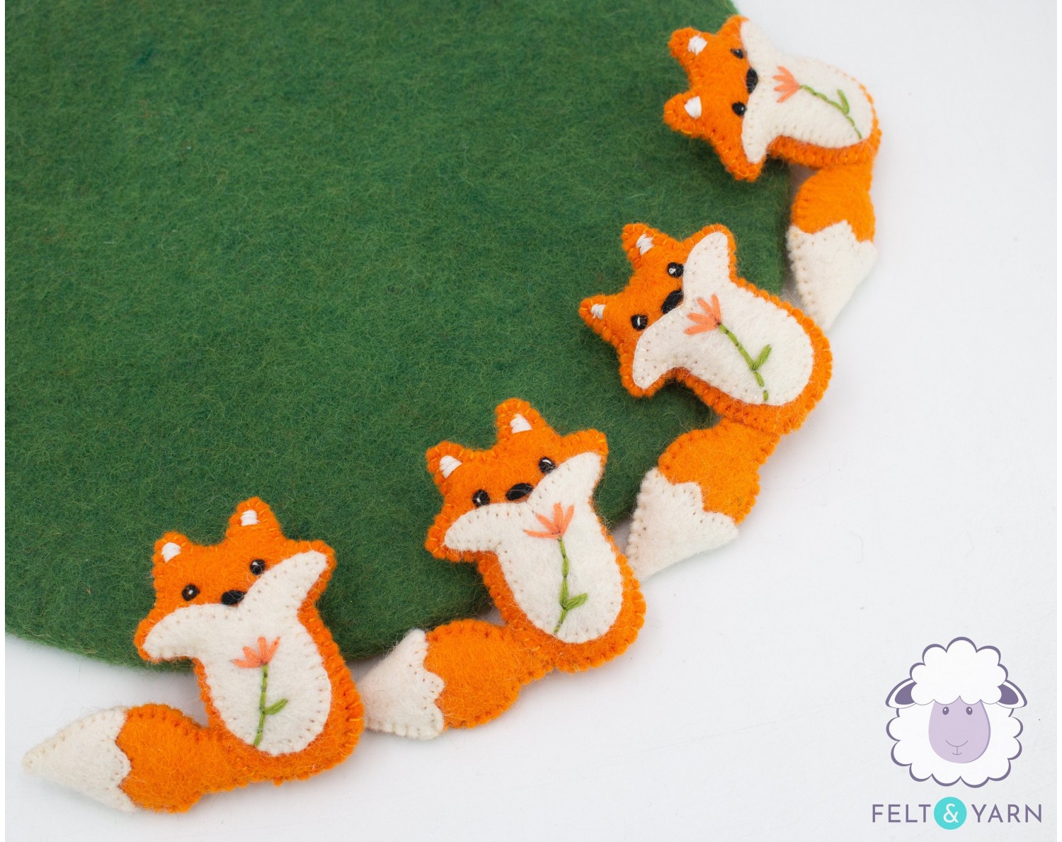Felt Orange Cute Mini Fox for Home Décor - Felt & Yarn